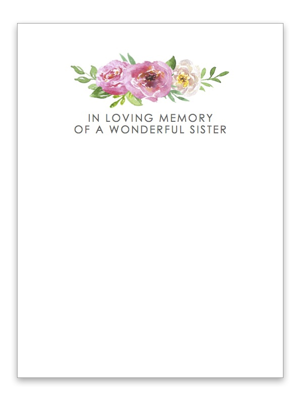 In Loving Memory of a wonderful Sister 026L