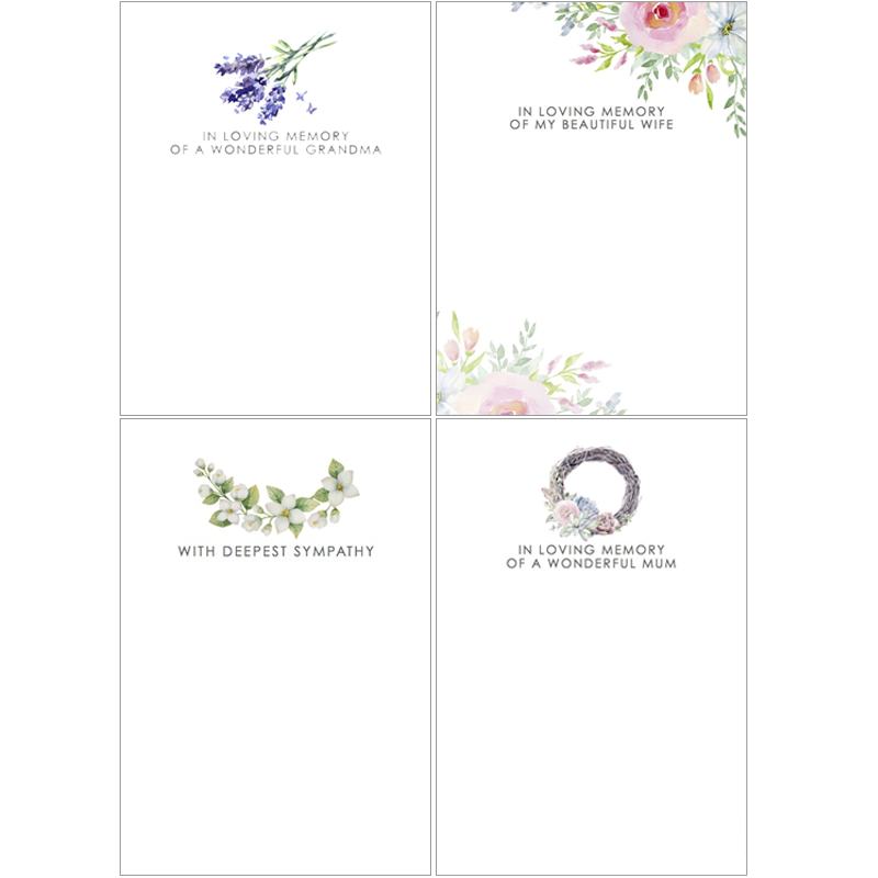 Large floral tribute cards