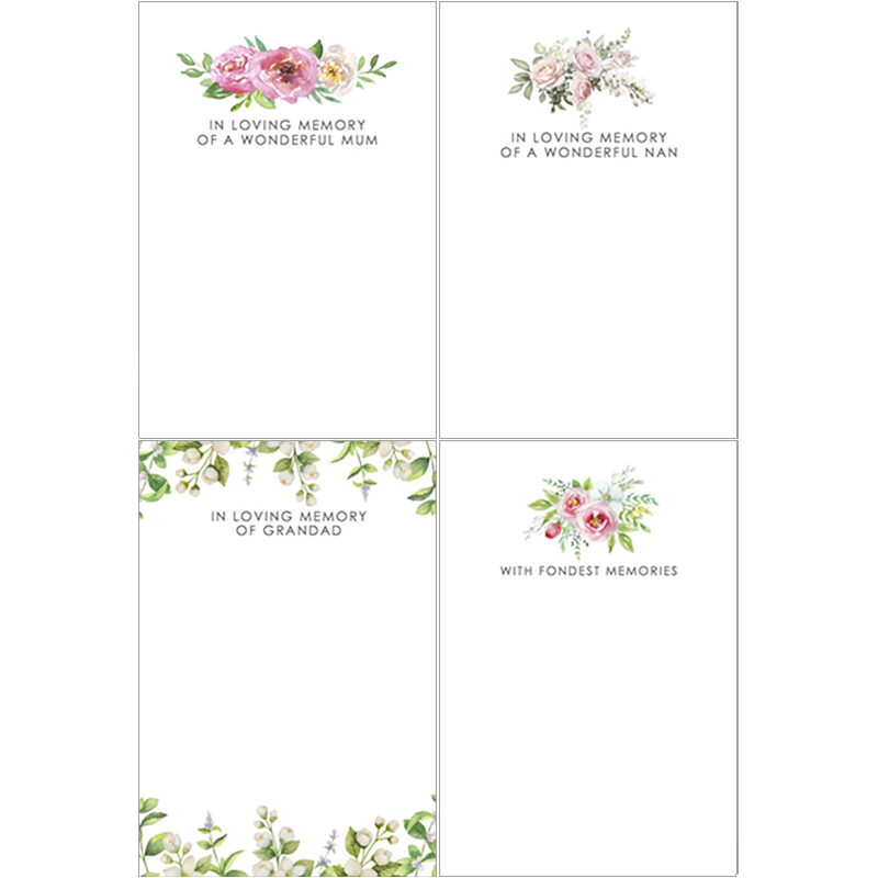 Small floral tribute cards