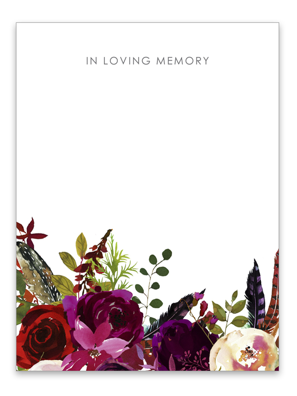 In Loving Memory Autumn Flowers at Bottom
