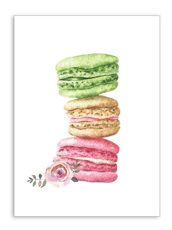Macaron stack with flower at base