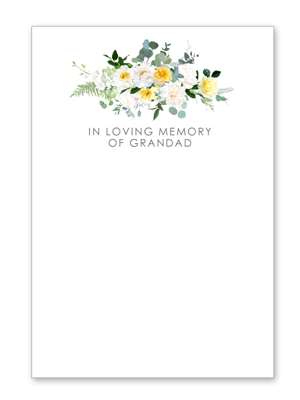 Large floral tribute cards